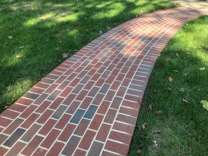 Brick porch after restoration